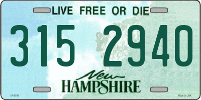 NH license plate 3152940