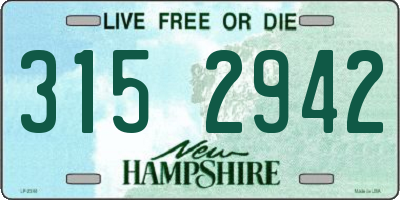 NH license plate 3152942