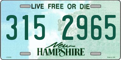NH license plate 3152965