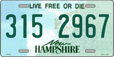 NH license plate 3152967
