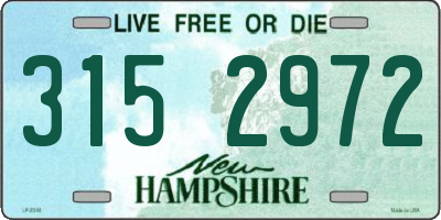 NH license plate 3152972