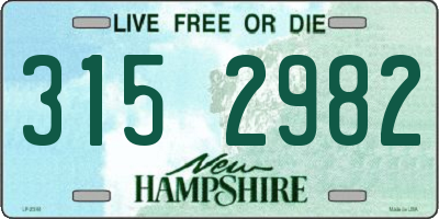 NH license plate 3152982