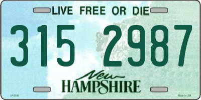 NH license plate 3152987