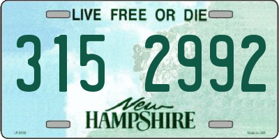 NH license plate 3152992