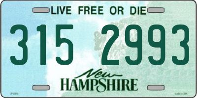 NH license plate 3152993