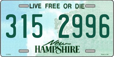 NH license plate 3152996