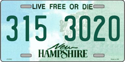 NH license plate 3153020