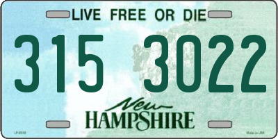 NH license plate 3153022