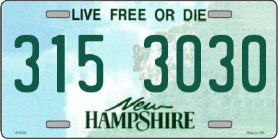 NH license plate 3153030
