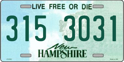 NH license plate 3153031