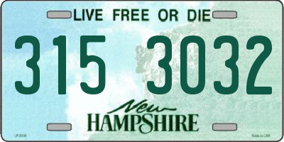 NH license plate 3153032