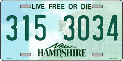 NH license plate 3153034