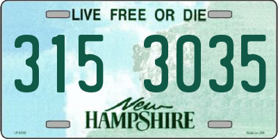 NH license plate 3153035