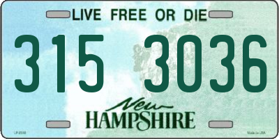 NH license plate 3153036