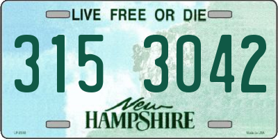 NH license plate 3153042