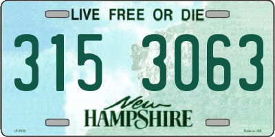 NH license plate 3153063