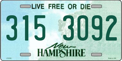 NH license plate 3153092