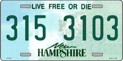 NH license plate 3153103