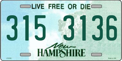 NH license plate 3153136