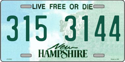 NH license plate 3153144