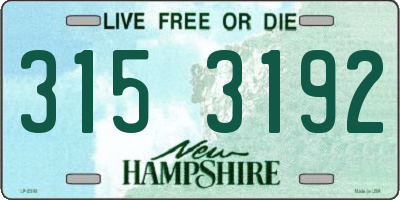 NH license plate 3153192