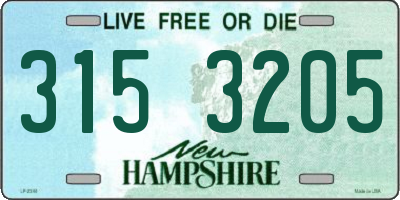 NH license plate 3153205