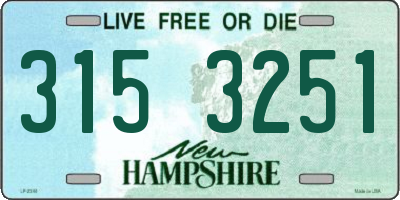 NH license plate 3153251