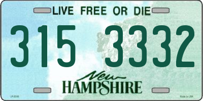 NH license plate 3153332