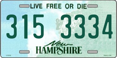 NH license plate 3153334
