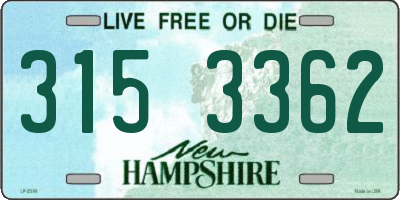 NH license plate 3153362