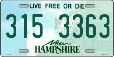 NH license plate 3153363