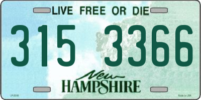 NH license plate 3153366