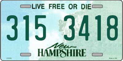 NH license plate 3153418