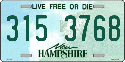 NH license plate 3153768