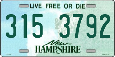 NH license plate 3153792