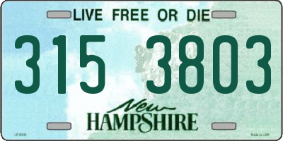 NH license plate 3153803