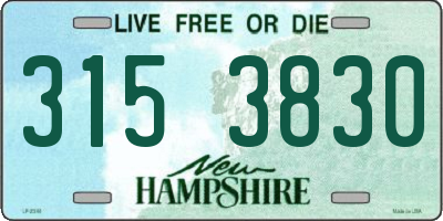 NH license plate 3153830