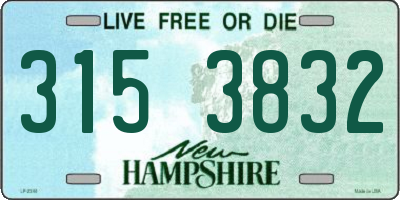 NH license plate 3153832