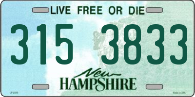 NH license plate 3153833