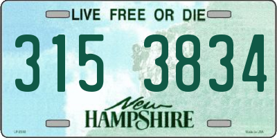 NH license plate 3153834