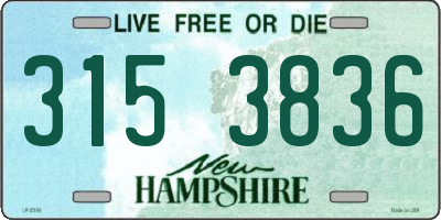 NH license plate 3153836