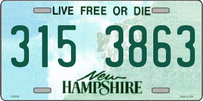NH license plate 3153863