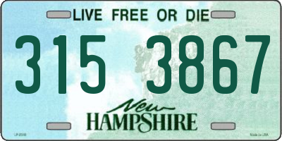 NH license plate 3153867