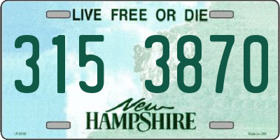 NH license plate 3153870