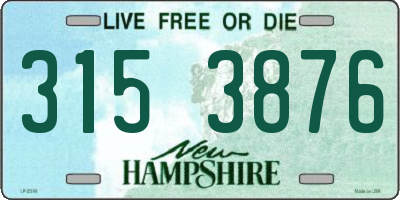 NH license plate 3153876