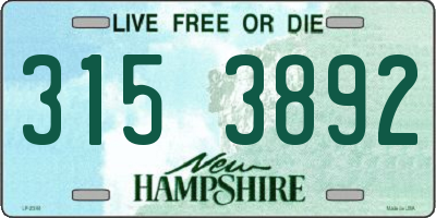 NH license plate 3153892