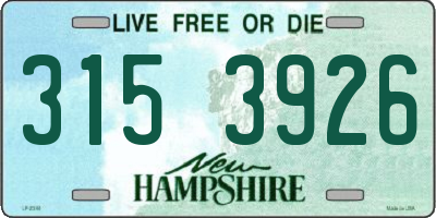 NH license plate 3153926