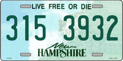 NH license plate 3153932