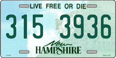 NH license plate 3153936