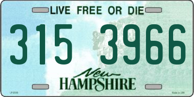 NH license plate 3153966